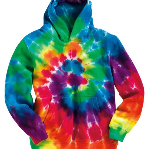 Youth Multi-Color Swirl Hooded Tie-Dyed Sweatshirt Thumbnail