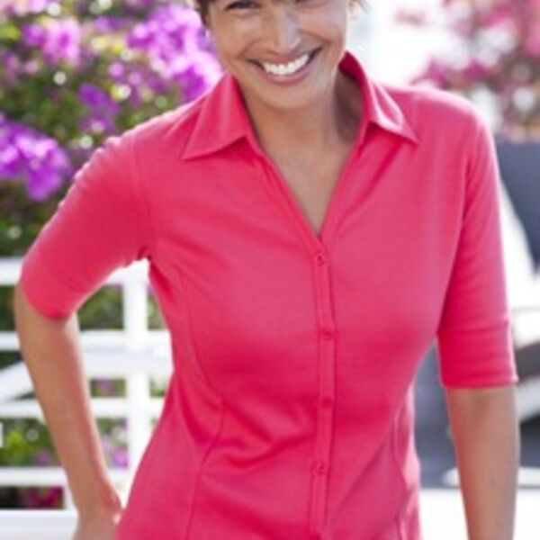 Port Authority® - Ladies Silk Touch™ Interlock Button-Front Polo. L523  Thumbnail
